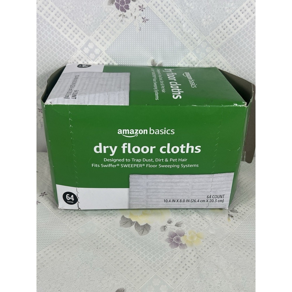 Amazon Basics‎ Dry Floor Cloths to Clean Dust, Dirt, Pet Hair, 64 Count